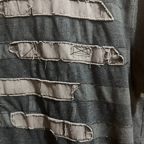 American Eagle Distressed Patchwork Star Pride Patriot American Flag Size M - Picture 3 of 5